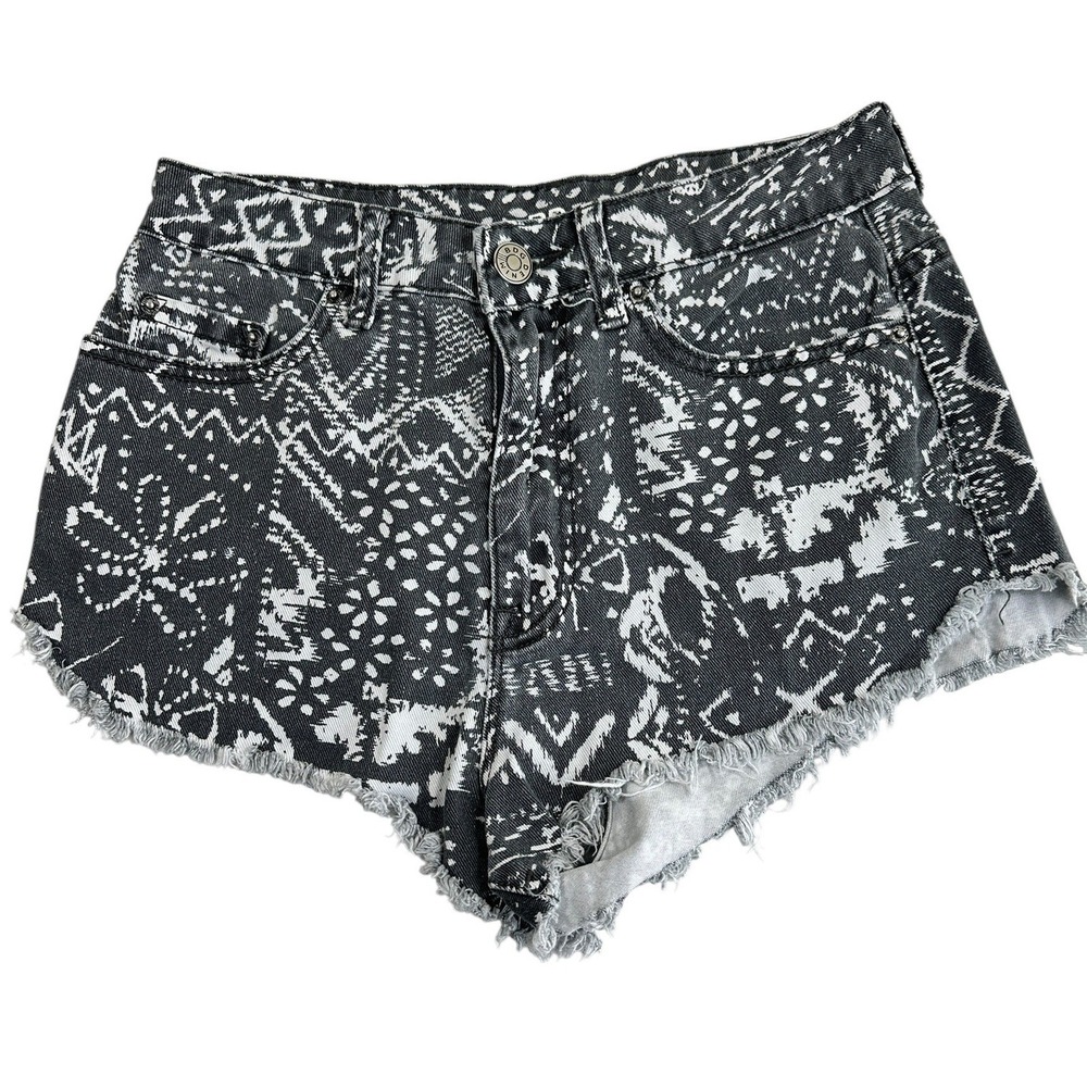 BDG Super High Rise Dolphin Denim Shorts High Waisted Tribal‎ Cut Off  Size 27